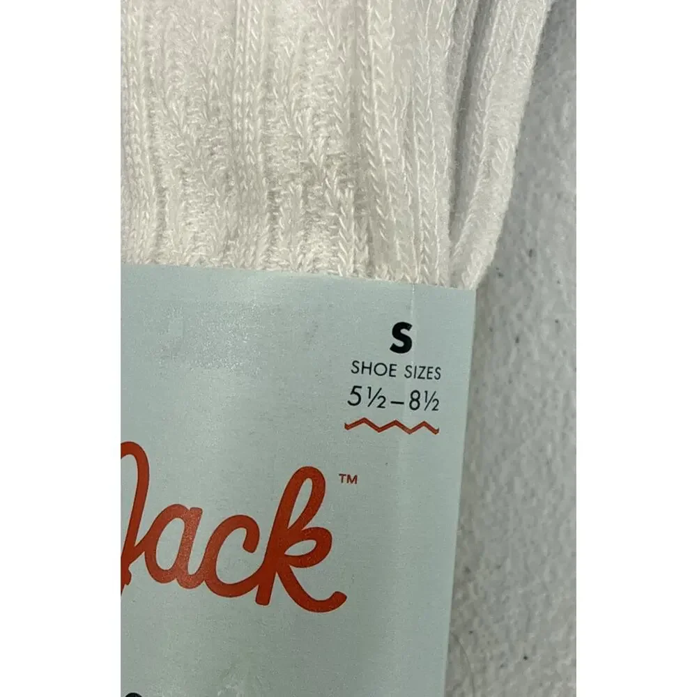 Cat & Jack Girls' 2pk Ribbed white Knee-High Socks, size S, shoe 5.5 - 8.5